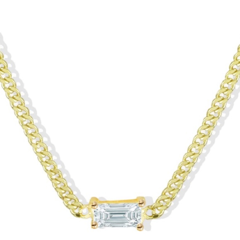 NWOT Argento Vivo Gold Baguette Pendant Necklace